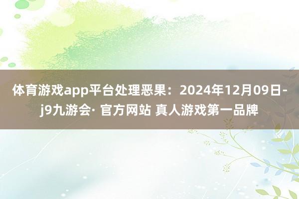 体育游戏app平台处理恶果：2024年12月09日-j9九游会· 官方网站 真人游戏第一品牌