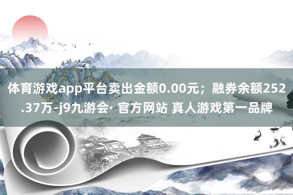 体育游戏app平台卖出金额0.00元；融券余额252.37万-j9九游会· 官方网站 真人游戏第一品牌